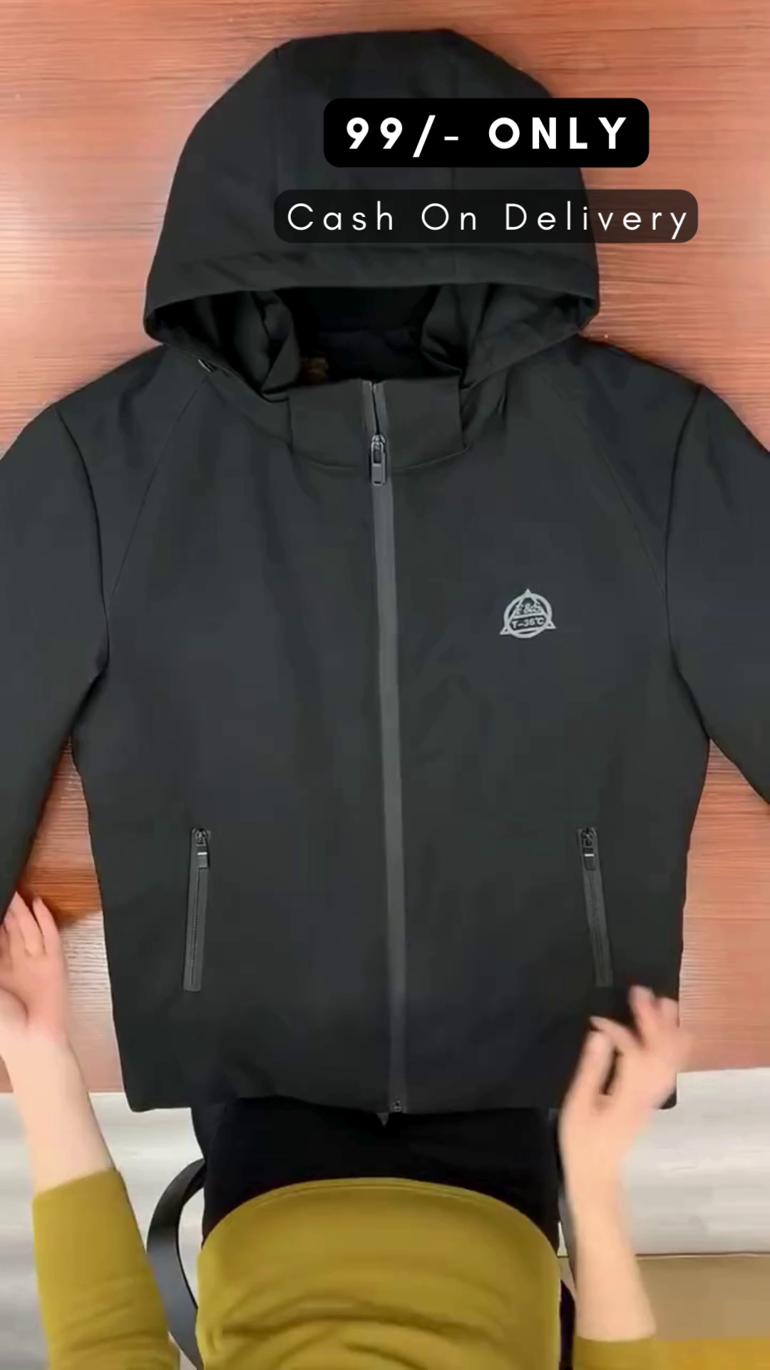 Solid Hooded Sports Sweatshirt - Image 5