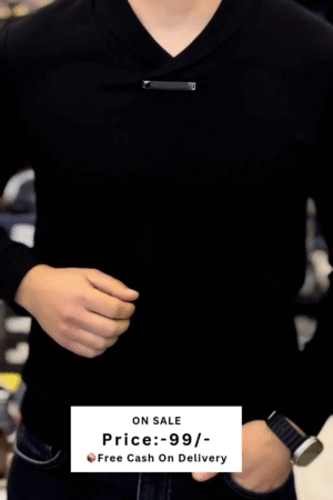 Men Cotton V-Neck Sweater