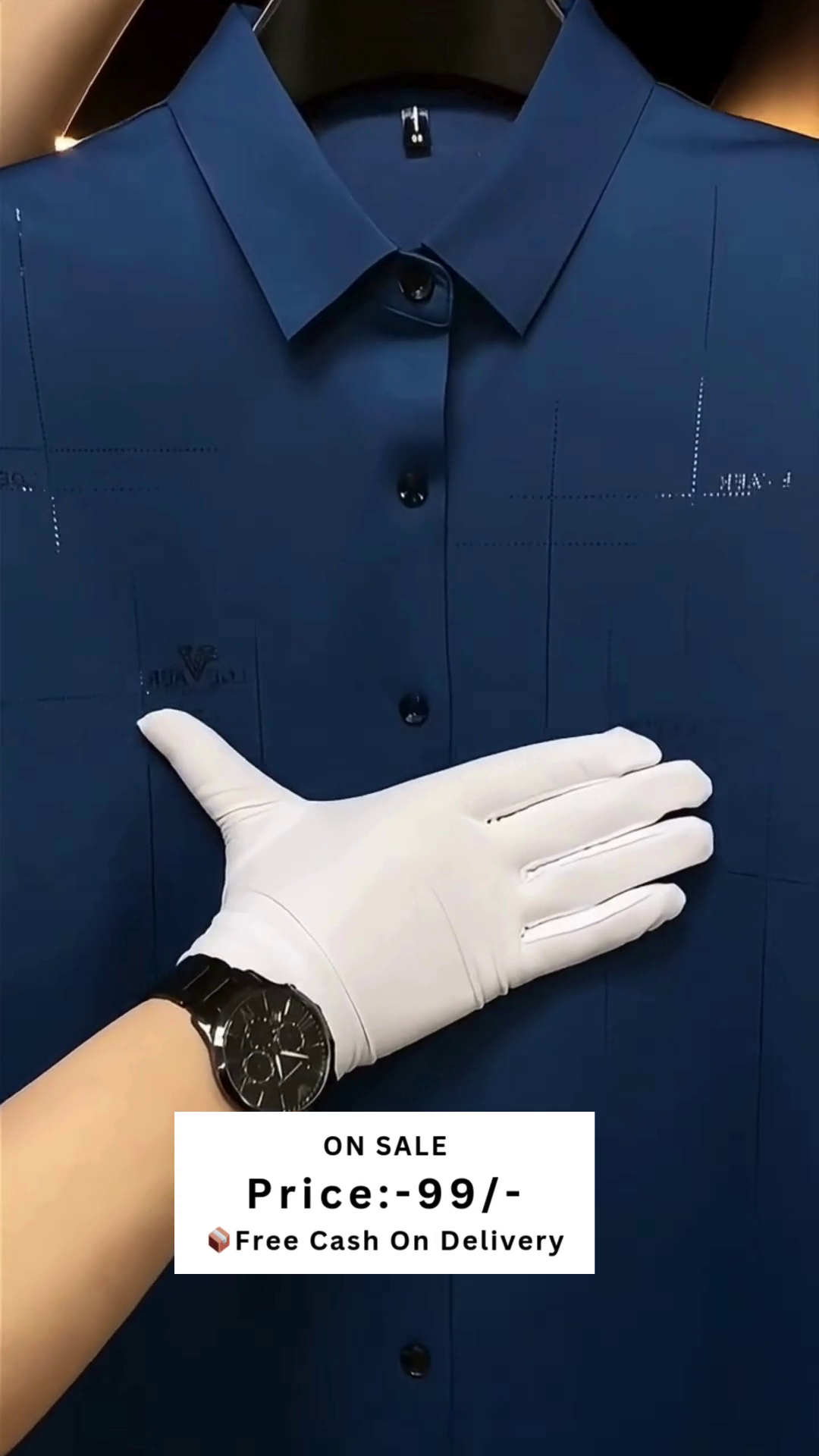 Men Blue Regular Fit Solid Half Sleeves Formal Shirt - Image 2