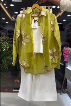 Kiwi Girl Floral Co-Ord Set (Shirt & Palazzo)