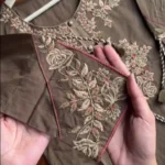 Embellished Cotton Blend Straight Suit Set With Dupatta - Image 3