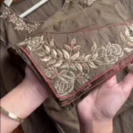 Embellished Cotton Blend Straight Suit Set With Dupatta - Image 5