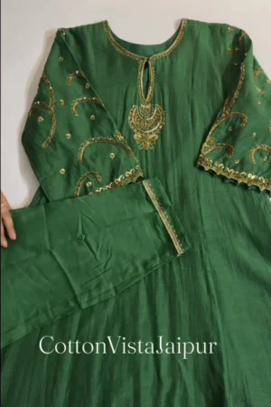 Emerald Green-Mul Chanderi