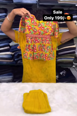 Kids Wear Yellow Color Sharara Suit