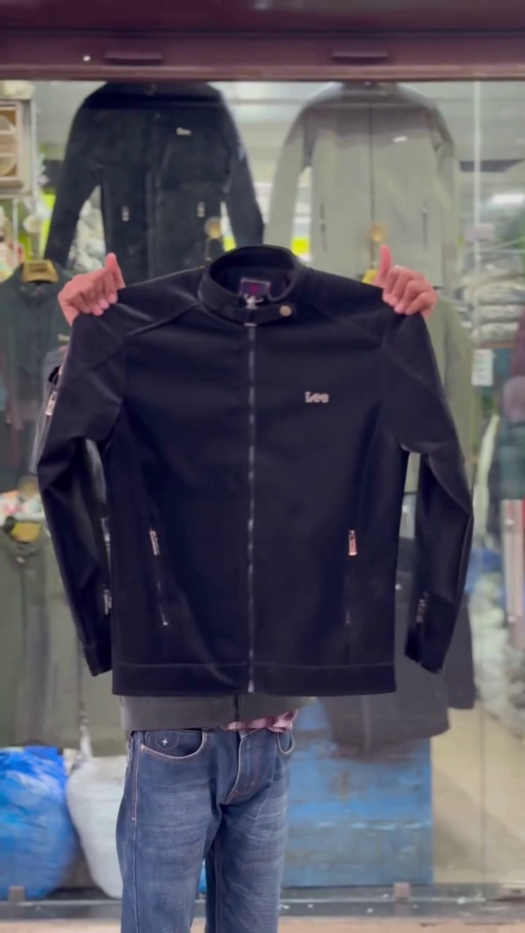 Men’s Casual Stand-Collar Zip Jacket In Beige - Image 5