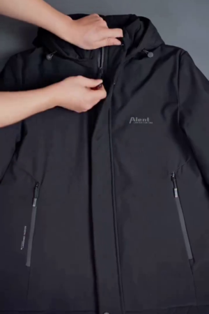 Black Windproof Outdoor Commuter Jacket