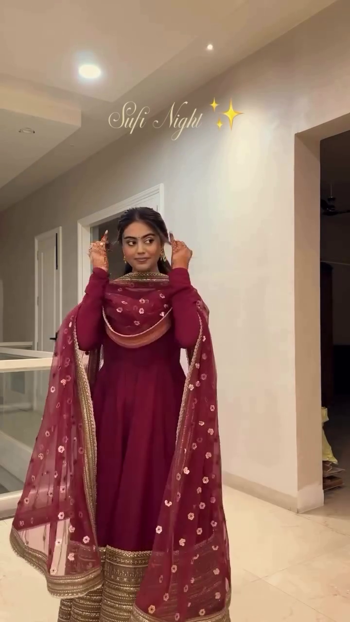 Jahnvi Maroon Magic Anarkali Set – Timeless Elegance in a Royal Hue