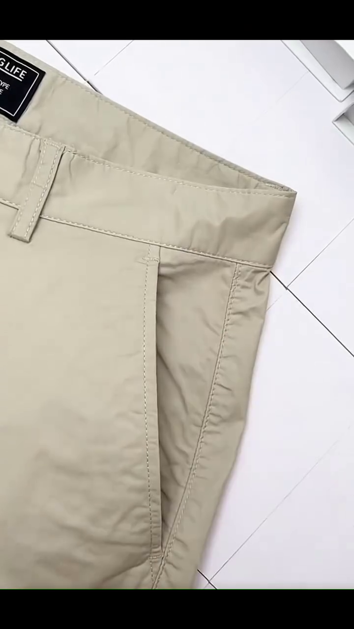 Men’s Beige Slim-Fit Cotton Chino Pants - Image 3