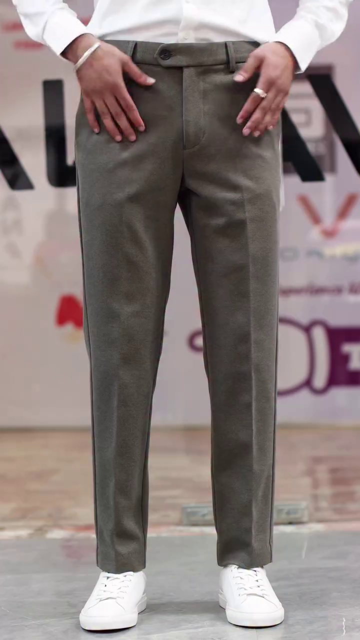 Men Slim Fit Everyday Smart Wear Comfort Stretch Formal Trouser
