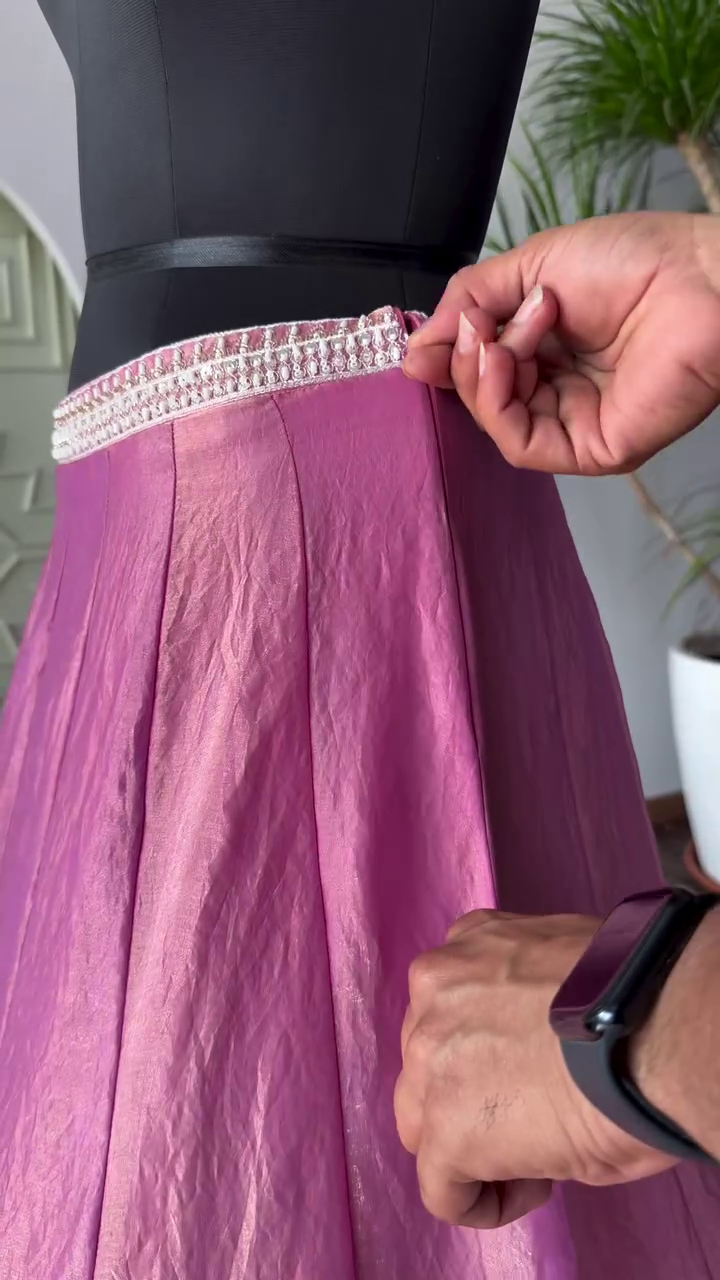 Dusty Rose Pink color Bids Embroidery work Lehenga Choli - Image 8