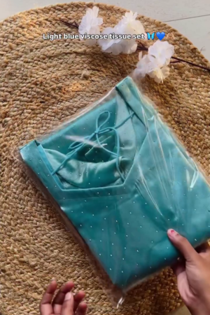 Embroidered Silk Blend Straight Kurta With Palazzos and Dupatta