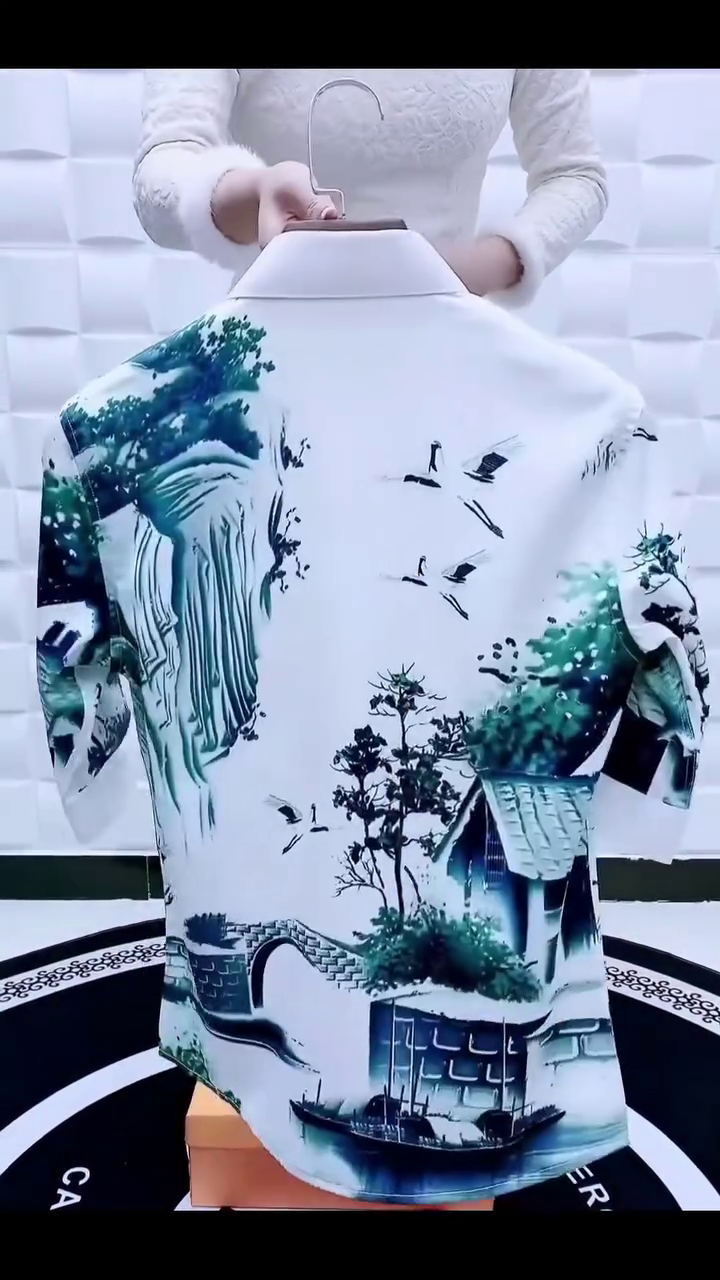 Men Standard Regular Fit Spread Collar Graphic Printed Elastane Casual Shirt - Image 20