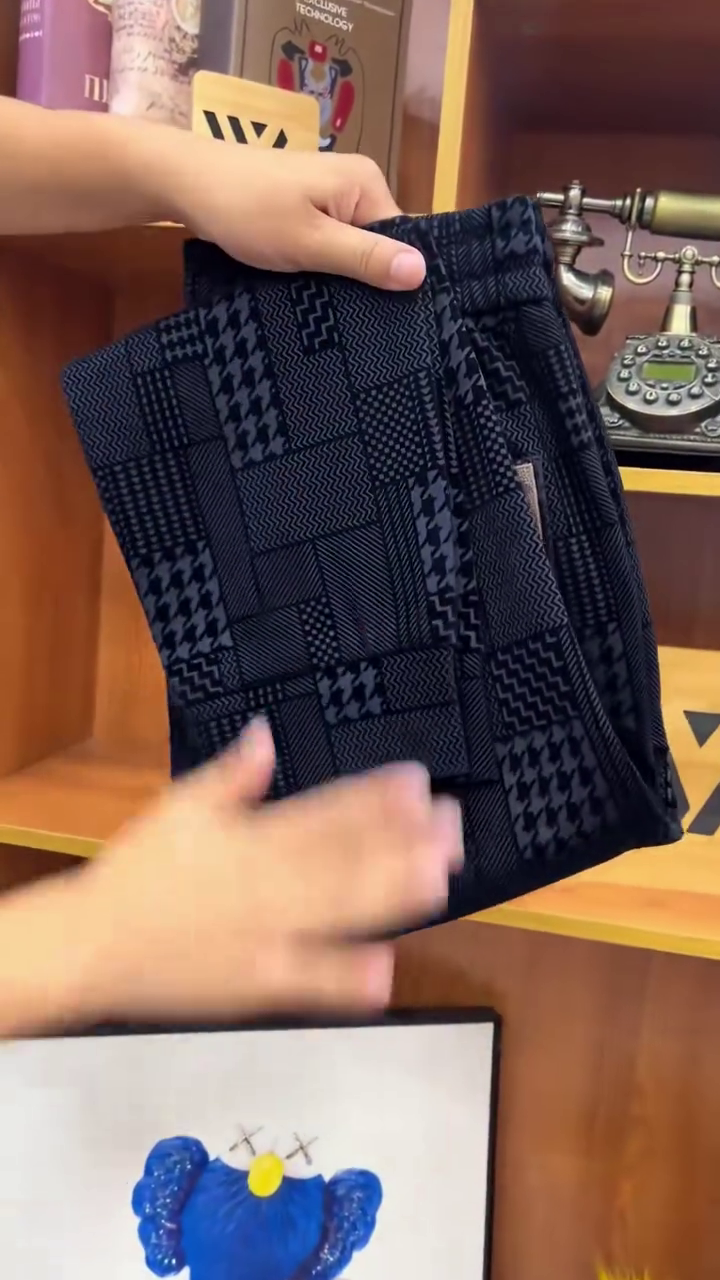 Navy Patterned Pants - Image 6